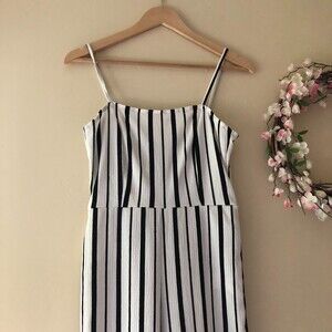 Pull&Bear Jumpsuits Striped Wide Leg Size M